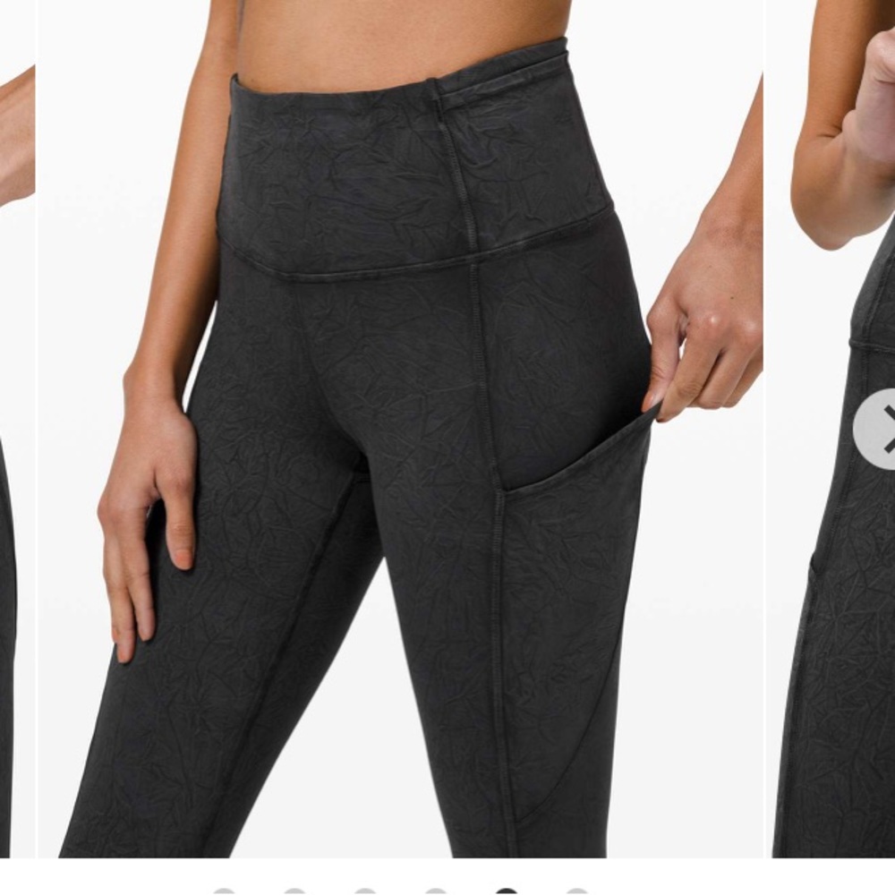 Lululemon Fast and Free Crop 19" *Non-Reflective Ice Dye
Ice Wash Black